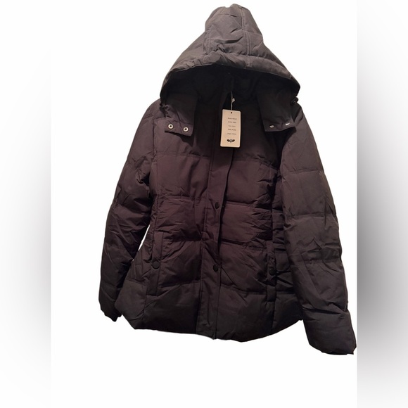 NWT GGleaf Women's Winter Puffer Coat Removable Hood Color Black Size M - Picture 8 of 8